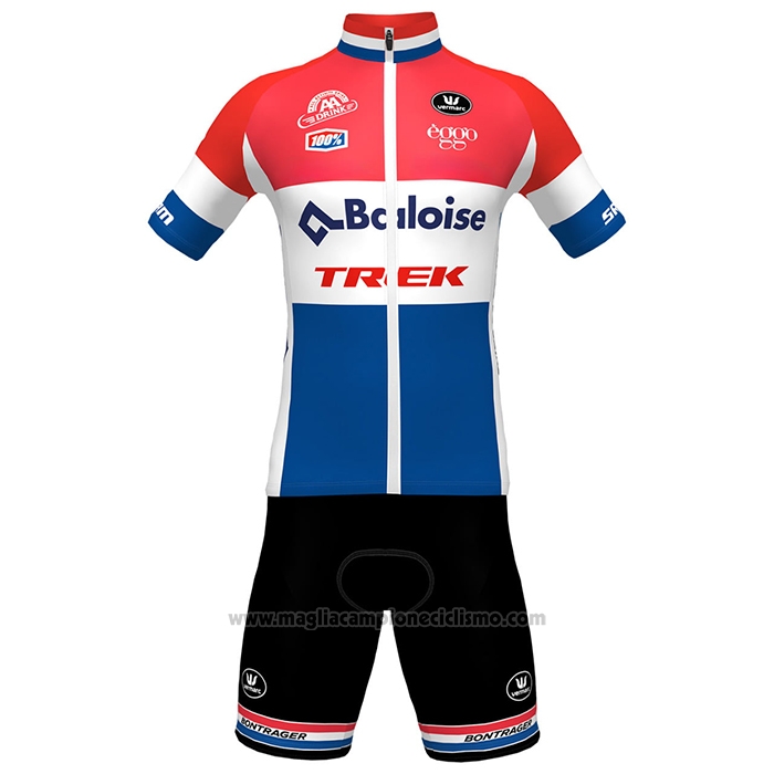 2024 Abbigliamento Ciclismo Baloise Trek Rosso Bianco Blu Manica Corta e Salopette